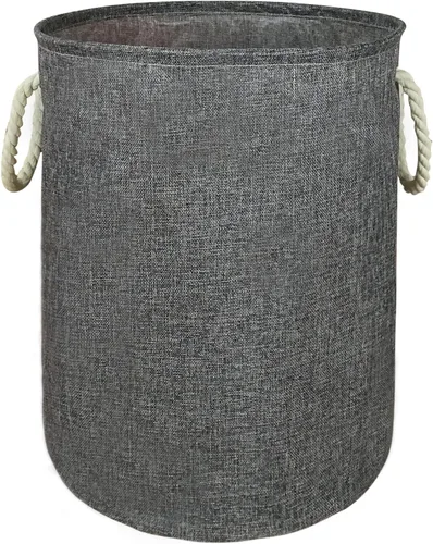Cesta redonda para ropa sucia, cestas de almacenamiento para guardería, cestas de regalo para el hogar, oficina, decoración del hogar Gris