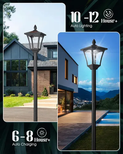 Miniatura 2 de Lámpara solar de 70 pulgadas para poste de luz exterior impermeable IP65, postes de lámpara solar iluminación al aire libre, luces LED exteriores
