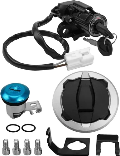 Juego de cerraduras de tapa de tanque de combustible para interruptor de encendido para Kawasaki EX400 Ninja 400 2018-2023, para EX400 Ninja 400 ABS