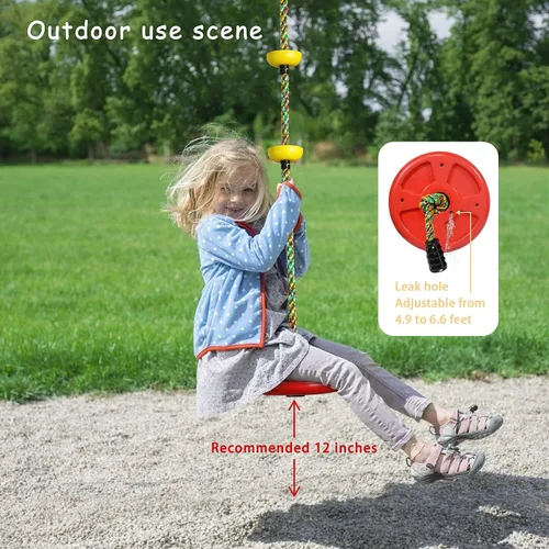 Miniatura 5 de Columpio de árbol para niños, patio trasero, cuerda de un solo disco, asiento de columpio para árbol interior y exterior, juego de accesorios