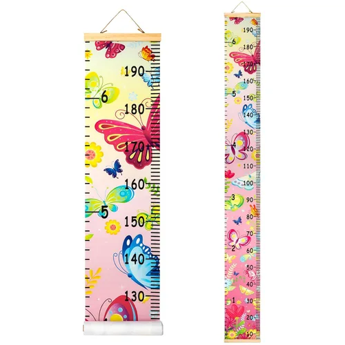 Miniatura 9 de HIFOT Tabla de crecimiento para niños, tabla de medición de altura, reglas de lona de animales de la selva para colgar en la pared para decoración