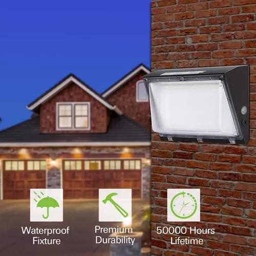Miniatura 9 de hykolity Luz LED de Paquete de Pared de 120W con Sensor de Anochecer a Amanecer, 16200lm 5000K Luz de Día Iluminación de Seguridad Comercial