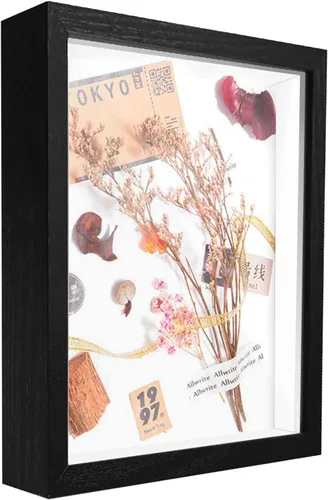 Miniatura 11 de Caja expositora de 8 x 8 pulgadas con calcomanías de letras, vitrina para recuerdos, artículos de bebé, recuerdos de boda, manualidades, boletos