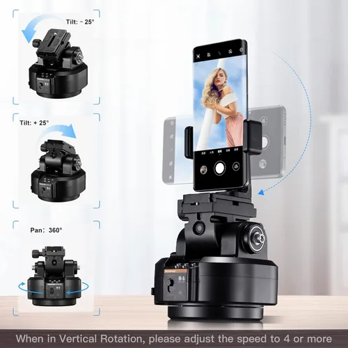 Miniatura 5 de Soonpho M6 Cabezal de Trípode Panorámico Giratorio Motorizado con Seguimiento Automático de Rostro, Cabezal de Inclinación Panorámica