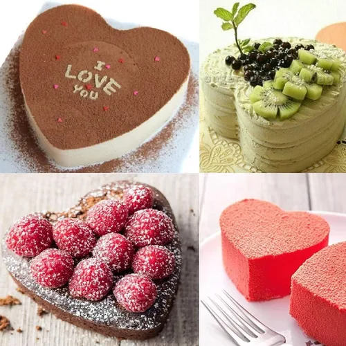 Miniatura 7 de Siking Molde de acero inoxidable de 4/6/8 pulgadas para pastel de corazón, molde para panqueques, para ensalada de queso musgo, ensalada, bola
