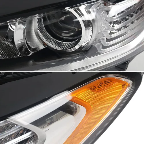 Miniatura 5 de FIONE para Ford Fusion Conjunto de Faros 2013 2014 2015 2016 Faros de Halógeno Proyector de Repuesto Carcasa Negra Lente Transparente Luz Frontal