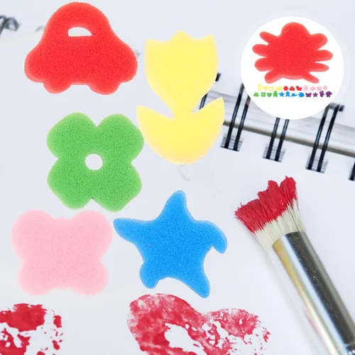 Miniatura 3 de 24pcs Esponja Pintura Formas Animal Pintura Sellos Artesanía Esponjas (Color al azar)
