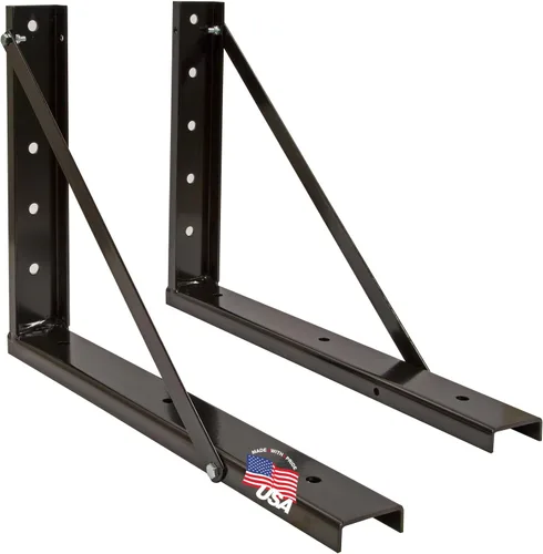 Miniatura 3 de Buyers Products 1701015 - Soportes de montaje de acero estructural negro soldado de servicio pesado para caja de herramientas debajo del camión