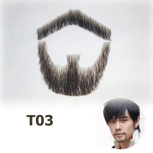 Miniatura 4 de Barba falsa realista entretenimiento/drama/fiesta/película, bigote falso pelo facial, barba falsa, pelo facial de cabra, pegado con adhesivo