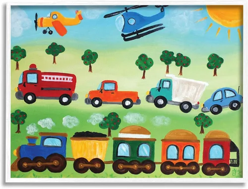 Miniatura 29 de Placa de pared The Kids Room by Stupell Aviones, trenes y automóviles, 16 x 20 pulgadas
