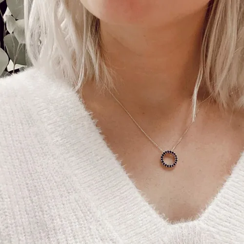 Miniatura 3 de Ross-Simons Gemstone Circle of Eternity Necklace in Sterling Silver