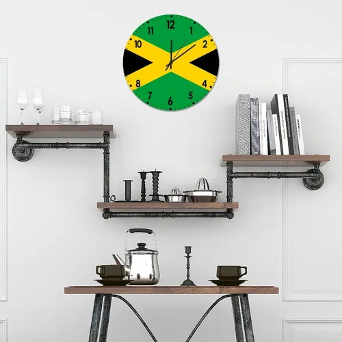 Miniatura 653 de Cheyan Reloj de pared con bandera de Canadá de 12 pulgadas, silencioso, sin tictac, de PVC, funciona con pilas, reloj redondo decorativo, regalo