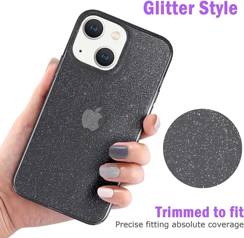 Miniatura 8 de JJGoo Compatible con iPhone 13 Funda, Purpurina Suave TPU A Prueba de Golpes Protectora Parachoques Cubierta, Brillante Bling Brilloso Lindo Delgado