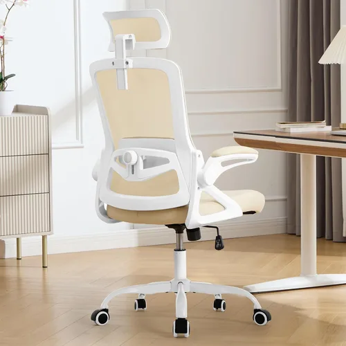 Miniatura 10 de Fizzin Silla de oficina, silla de oficina ergonómica con reposacabezas ajustable, silla de computadora de soporte lumbar, silla de escritorio de 400