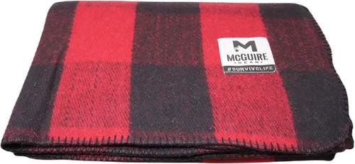 Miniatura 9 de M MCGUIRE GEAR Manta de Lana Cálida a Cuadros Bunkhouse para Acampar, Hogar, Supervivencia o Primeros Auxilios, 64" x 90" (Marrón Claro/Marrón)