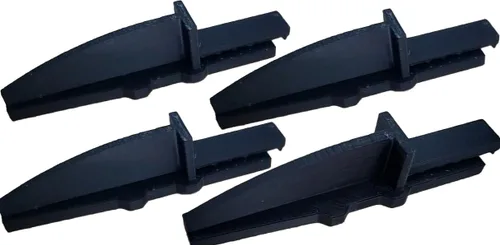 Repuesto para patas de ventilador Lasko Box, paquete de 4, más fuerte que el original, excelente ajuste, 2 juegos de 2 pies, 4 pies en total (negro)