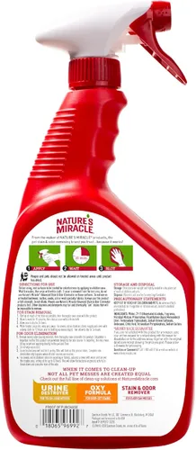 Miniatura 2 de Nature's Miracle Advanced Spray Eliminador de Manchas y Olores para Gatos, Fórmula Enzimática para Suciedad Severa, 32 fl oz