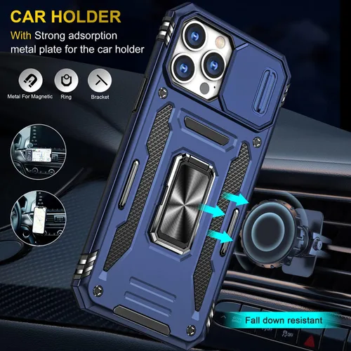 Miniatura 36 de Funda para iPhone 13 Pro con funda para cámara, con soporte de anillo para soporte, con función de montaje magnético para automóvil, para iPhone 13
