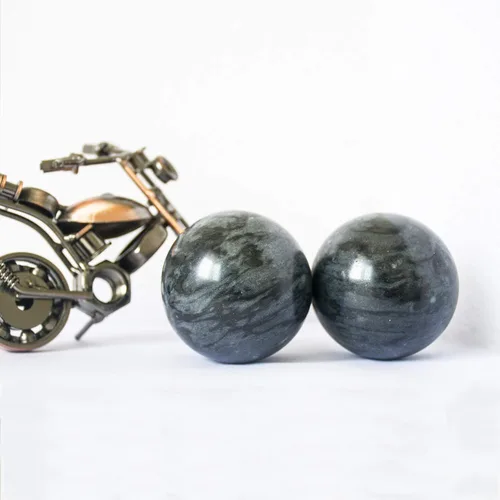 Miniatura 5 de Bolas de Baoding chinas, color gris oscuro, para ejercicio de salud, bolas de mano para el estrés, bolas de mármol para medicina china natural