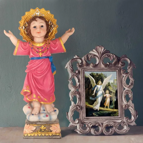 Miniatura 3 de KI Store Divine Child Figurine Divino Nino Holy Child 12 pulgadas Estatua religiosa Figura de mesa de resina