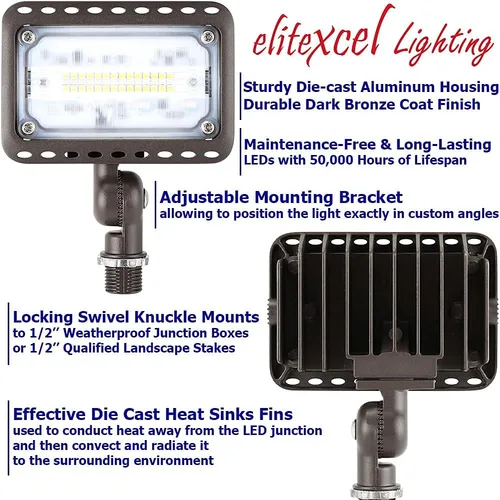 Miniatura 4 de Luces de patio trasero de seguridad para exteriores, 3ª generación de 16 W, luces de paisaje con certificación UL, luz de inundación LED de 1600