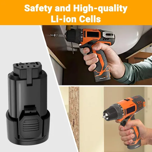 Miniatura 5 de Joiry Batería Ridgid de repuesto de iones de litio de 12 V 3000 mAh con mayor seguridad y mayor tiempo de funcionamiento, compatible