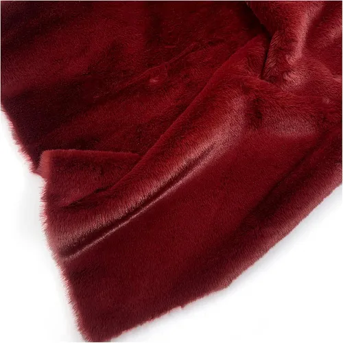 Miniatura 37 de Tela de piel sintética lanuda de felpa corta, suministros de tela de coser, súper suave y esponjosa, lujosamente cómoda para suministros de Rojo 3