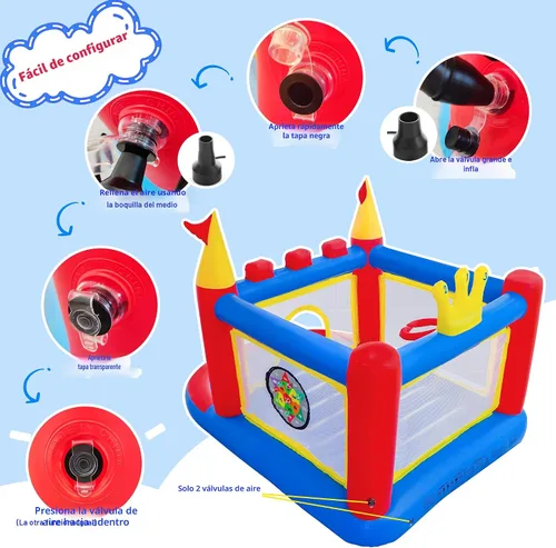 Miniatura 4 de WELLFUNTIME Casa inflable de rebote con soplador, gorila de PVC para niños de 3 a 8 años, casa de juegos inflable para interiores y exteriores