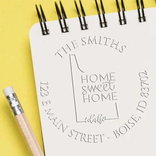 Miniatura 151 de Sello en relieve de dirección personalizado para nuevos propietarios de viviendas, sello redondo de 1-5/8 para dirección de casa, estampado