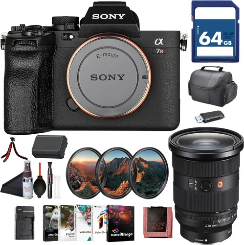 Sony Cuerpo de cámara sin espejo Alpha 7R V (ILCE-7RM5/B) - Sensor de fotograma completo de 61MP | Enfoque automático AI | Lente FE de 0.945-2.756