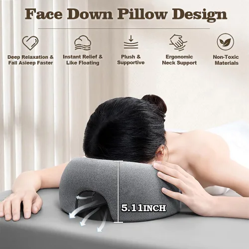 Miniatura 5 de Almohada boca abajo para mesa de masaje, reposacabezas de masaje para cama, dormir boca abajo, almohada BBL después de la cirugía, recuperación