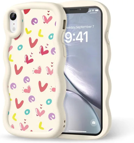 Miniatura 224 de Compatible con iPhone SE/8/7 Funda para Mujeres y Niñas, Marco Ondulado Rizado con Patrón Lindo, Estética Delgada Suave Silicona TPU Parachoques