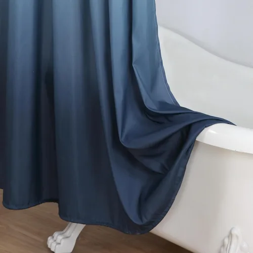 Miniatura 132 de Cortinas de Ducha Negras, Cortinas de Ducha de Poliéster Impermeable con Rayas Horizontales Degradadas en Blanco y Negro Modernas para Baño, 72x72