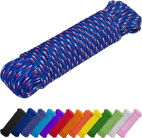 Miniatura 14 de TECEUM Cuerda – 90 pies x 1/4 pulgada (7mm) – Verde Ejército – Cuerda Utilitaria Versátil y Resistente – Acampada, Artesanía, Asta de Bandera