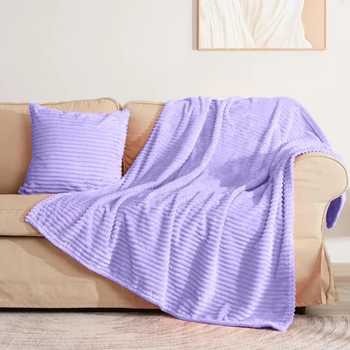 Miniatura 91 de Vessia - Manta de forro polar de franela (50x70 pulgadas), manta 3D de jacquard negra, esponjosa y cálida para sofá, sillón, cama, silla, 300GSM