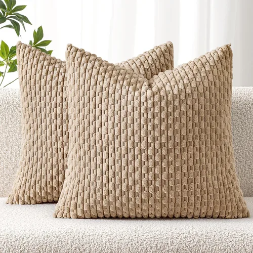 Miniatura 34 de MIULEE - Paquete de 2 fundas de cojín decorativas, modernas y boho, de terciopelo, con textura a rayas, para sofá, cama, sala de estar, decoración