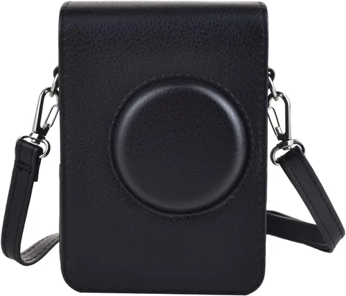 Rieibi Mini EVO - Funda protectora de piel sintética vintage para cámara instantánea Fujifilm Instax Mini EVO - Funda completa con correa ajustable