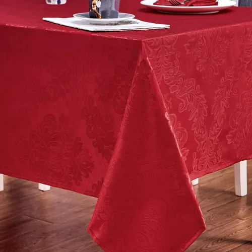 Miniatura 2 de Mantel rectangular de poliéster impermeable, resistente a las arrugas, lavable, mantel de tela diseño Jacquard