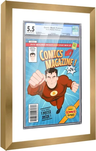 Miniatura 60 de Marco de cómic con paspartú para 8 CGC, CBCS o PGX Graded Comics - Marco de cómic blanco para cómics de 8.125 x 13 pulgadas Marco blanco