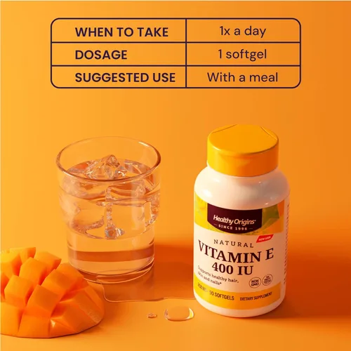 Miniatura 5 de Healthy Origins Vitamina E 400 UI (268 mg), 90 cápsulas blandas líquidas – Tocoferoles mixtos naturales (d-alfa, d-beta, d-gamma, d-delta) – Apoya