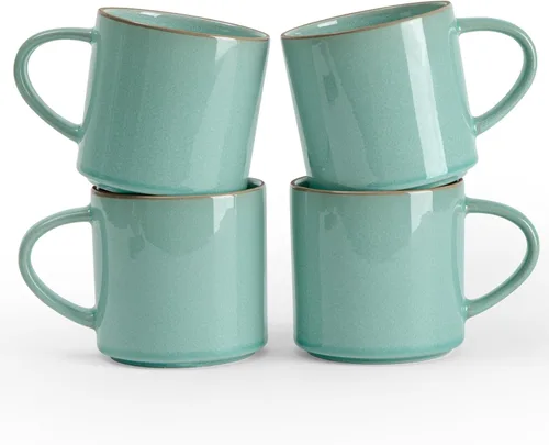 Miniatura 8 de famiware Nebula - Taza de café de 4 piezas, tazas de catering de 14 onzas con asa para café, té, cacao, leche, gris claro Nebulosa gris claro