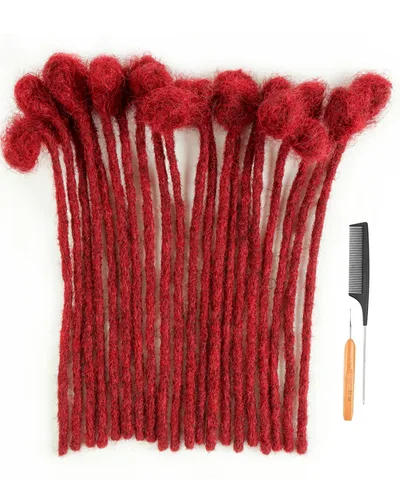 Miniatura 11 de Extensiones de rastas de cabello humano de 6 pulgadas, 10 hebras, 100% cabello humano, extensiones de rastas hechas a mano para hombres, mujeres