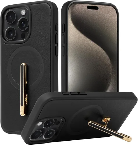Miniatura 22 de CUSTYPE Funda para iPhone 13 Pro Max de 6.7 pulgadas con soporte, funda de cuero delgada con soporte de 2 vías, compatible con MagSafe, funda