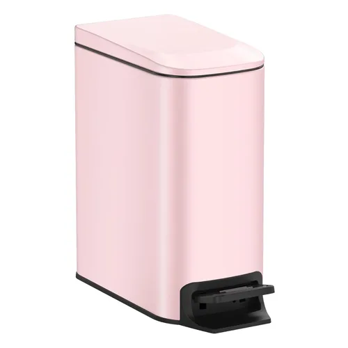 Miniatura 13 de TIPGO Cubo de basura delgado para baño con tapa de cierre suave, pedal de paso, cubo de basura de acero inoxidable de 6 litros/1.6 galones, cubos