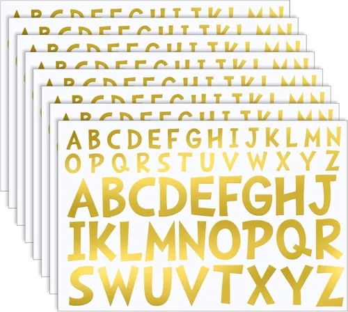 TaoBary 8 hojas de calcomanías de letras adhesivas de vinilo, letras en mayúsculas para decoración de ventanas de buzón (1 pulgada, 2 pulgadas,