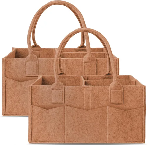 Cute Castle Paquete de 2 organizadores de pañales – Organizador portátil para bebé con asa, contenedor de almacenamiento de guardería y organizador