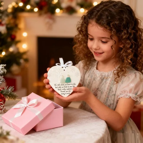 Miniatura 5 de Adornos de la amistad de cristal de mar de 1 pieza, tablero de corazón acrílico con diseño de cristal de mar 3D, para mujeres, adornos de Navidad