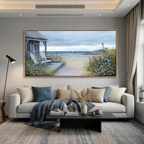 Miniatura 15 de AJAZIKO Arte de Pared de Vaca de las Tierras Altas - Decoración de Pared de Granja y Campo Rústico, Cuadros Grandes en Lienzo para Sala de Estar
