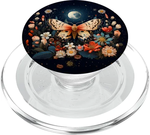 Miniatura 8 de Hermosas flores polilla luna noche estrellada PopSockets estándar PopGrip