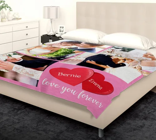 Miniatura 5 de SalaGraphics Manta personalizada con fotos, texto, regalos personalizados para parejas, mantas con fotos con mis propias fotos, mantas 5 Fotos